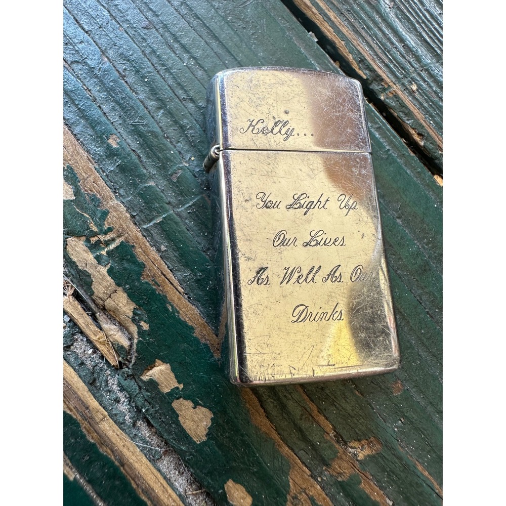 Vintage 1992 Zippo Lighter Kelly Engraved You Light Up Our Lives A VIII Chrome